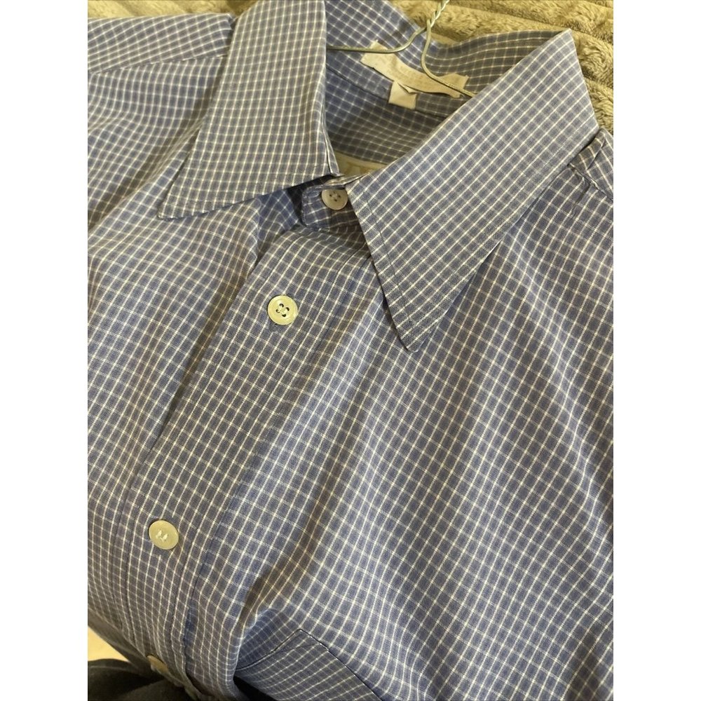 Men’s Urban‎ Works Size Large Blue Plaid Long Sleeve Button Front Shirt W/pocket